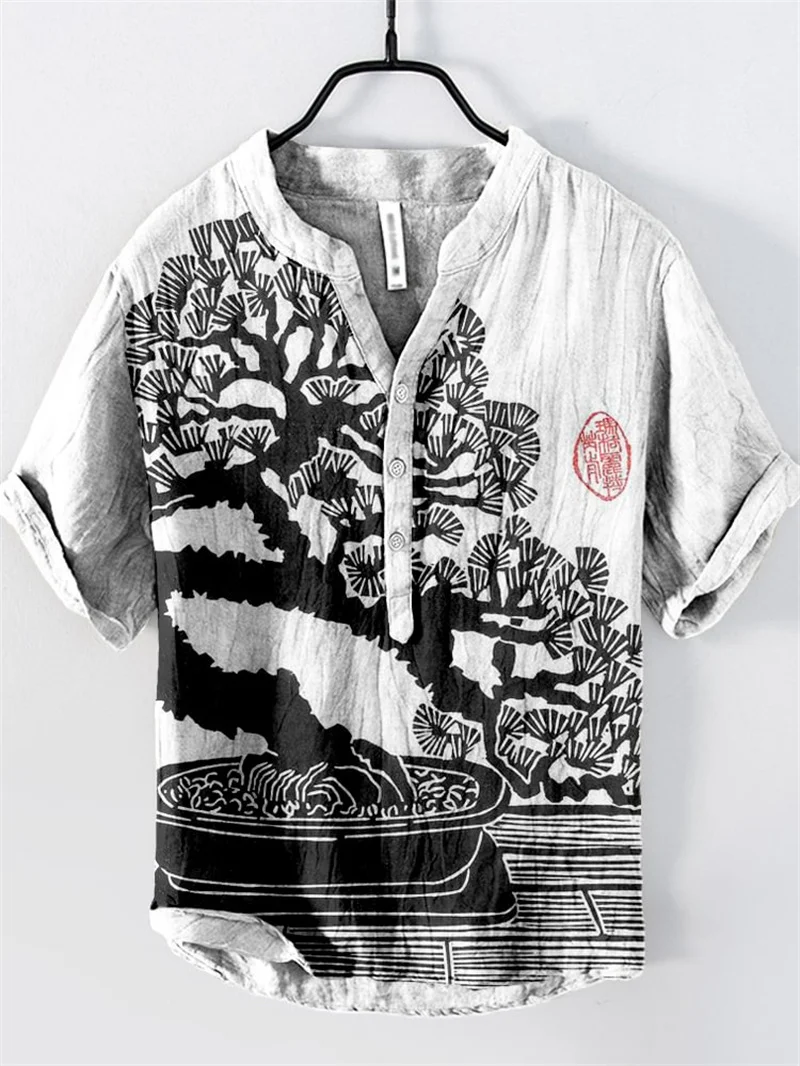 

Hawaiian Art Wave Series Casual Loose Short sleeved Shirt