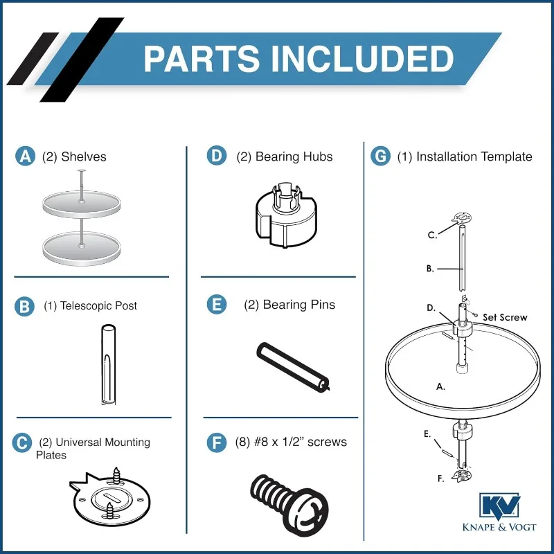 Susan Full Round 2 Estantes de Polímero 32" (Set) Blanco