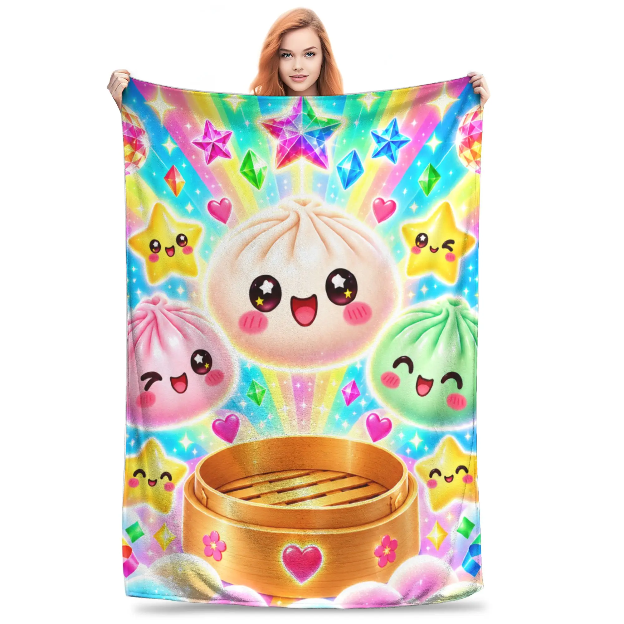 1PC Dumplings in the sky Blanket Throw Blanket  Novelty Warm Blanket All Season Gift