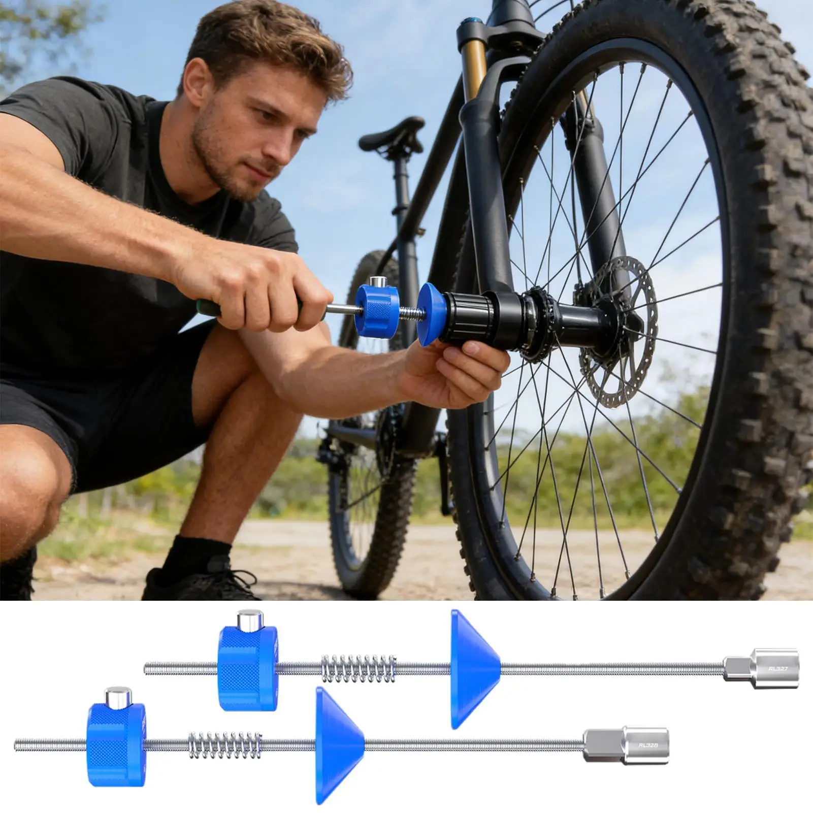 

Bicycle Wheel Truing Tool Anti-Detachment Hub Repair Stand Multi-Purpose Workshop Tool for Mountain Road Bikes, Mechanics