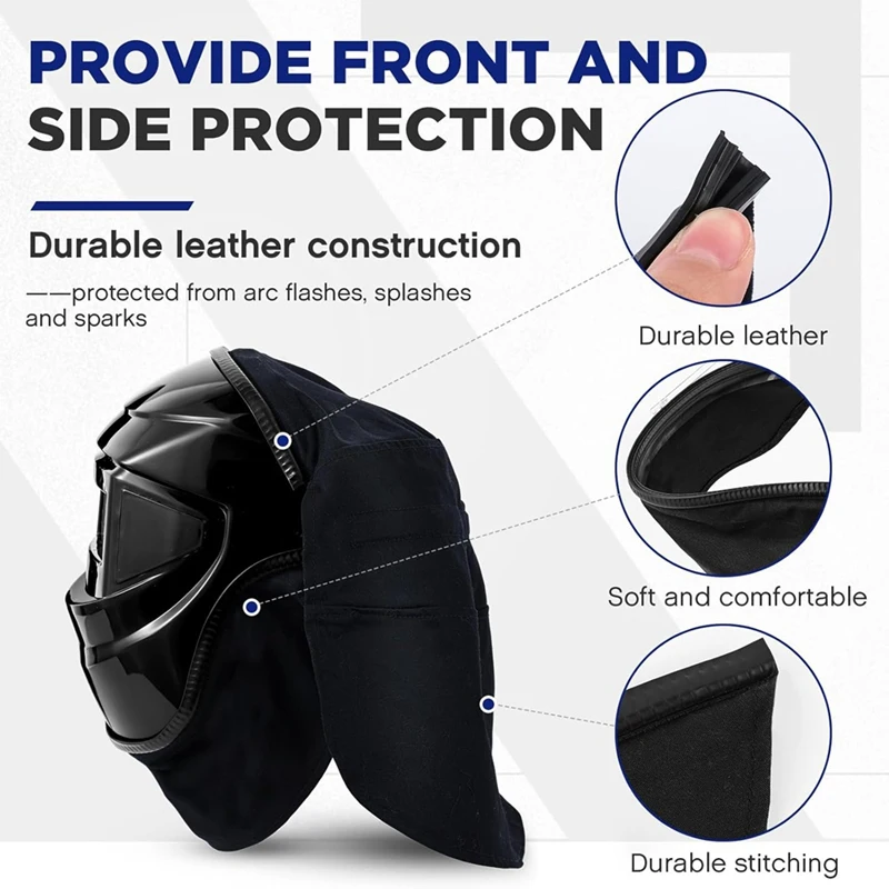M11K-2 Pcs Welding Helmet Cover And Helmet Bib Set, Welding Accessories With Press Fit Seal For Welding Neck Protection