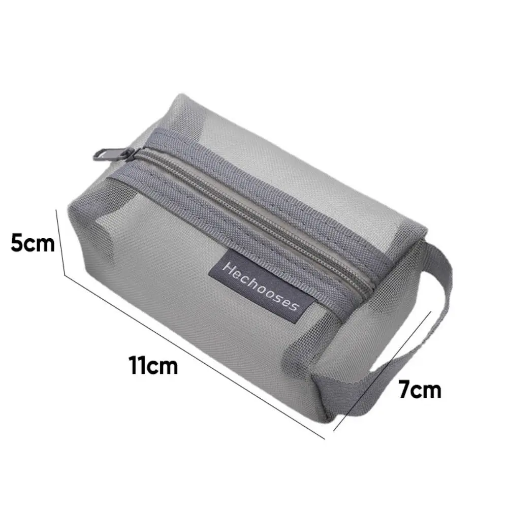 Durable Portable Square Mesh Storage Pouch Breathable Lightweight Key Bags Large Capacity Mini Zipper Coin Purse