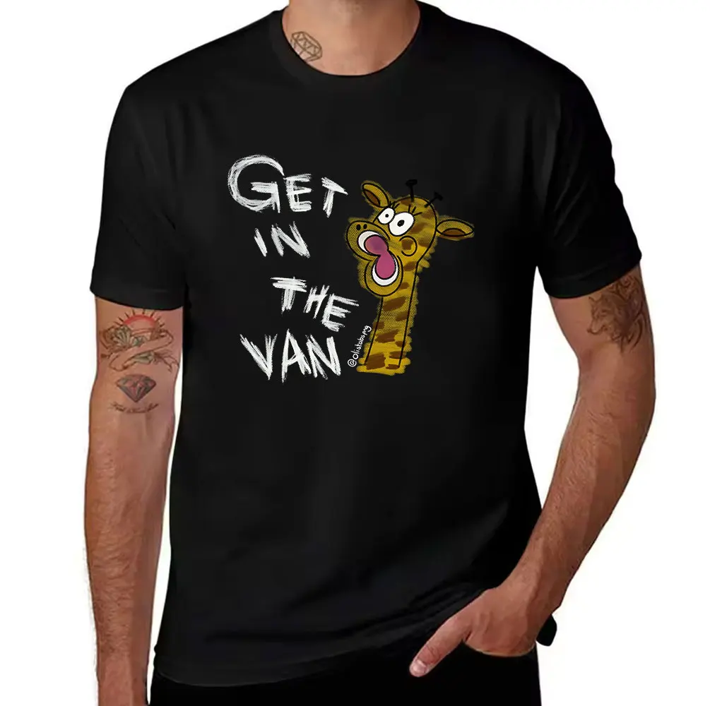 Men's Pure Cotton T-Shirt Funny Screaming Giraffe Print 