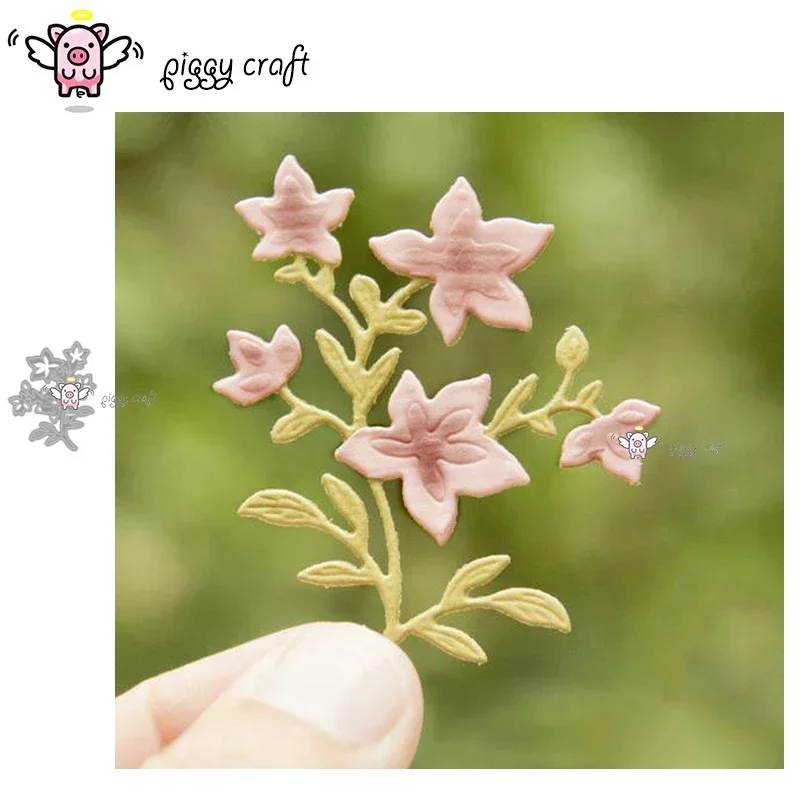 Piggy Craft Metall-Stanzformen, neue Blumen- und Blätterstreifen-Stanzformen für Scrapbooking, Papierhandwerk, Stanzschablonen