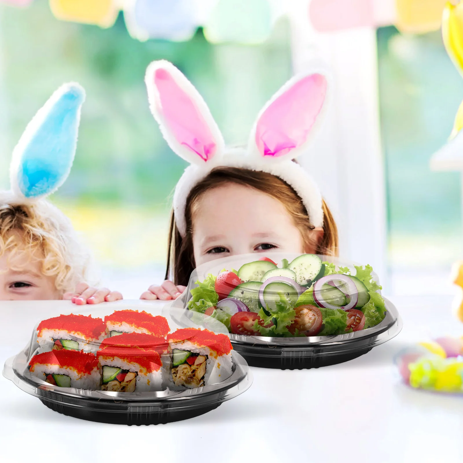 

20pcs Plastic AntiWear MultiFunction Fresh Takeout Standard Size Safe Buffet Trays Fruit Containers Disposable Snack