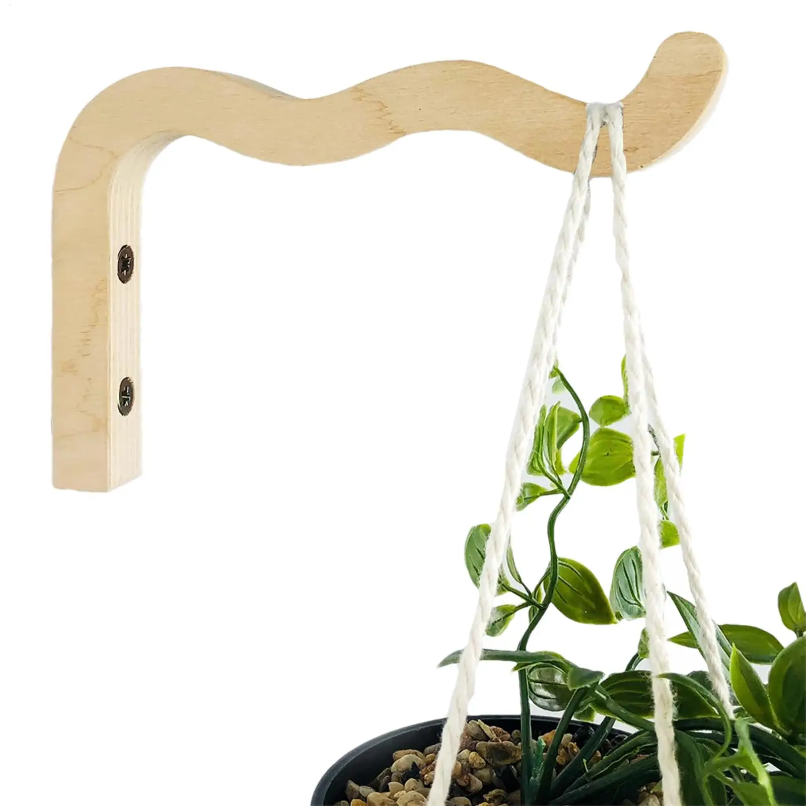 Wood Plant Hanger Plant Hooks for Flower Baskets Plant Hangers Hook Plant Bracket Hook for Wall Plant Wind Chimes Flower