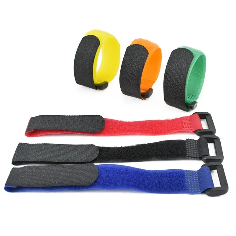 10pcs/lot Nylon Reverse Buckle Hook Loop Strap Cable Tie Self-Adhesive Fastener Tape Wire Organizer Cable Ties Wire Buckle