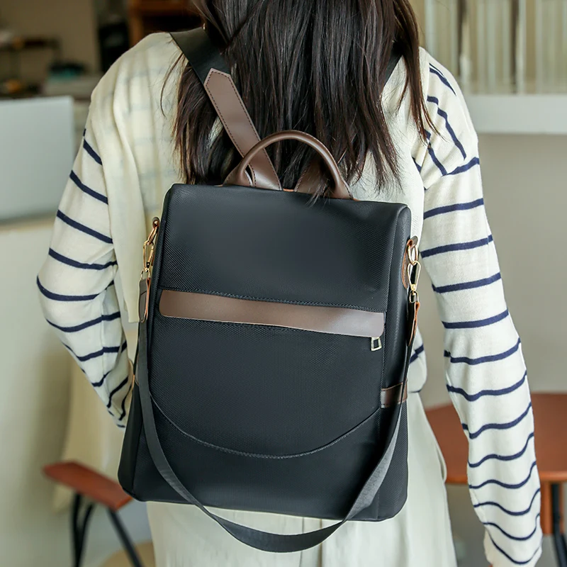 

Мягкий кожаный рюкзак большой емкости для женщин, модный рюкзак с защитой от кражи, повседневная многофункциональная сумка на одно плечо в стиле ретро