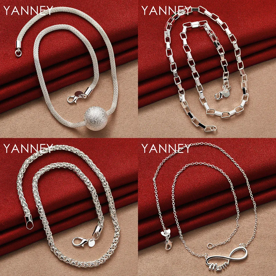 

Fashion 925 Sterling Silver Delicate Round Braided Necklace for Men and Women Charm Engagement Party Jewelry Accessories Gift