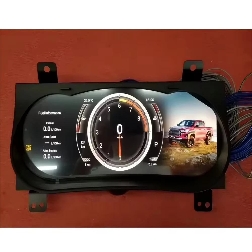 12.3inch Car Auto Meter Speedometer Linux System LCD Dashboard Digital Cluster For Toyota Hilux Revo Rocco Fortuner 2004-2016