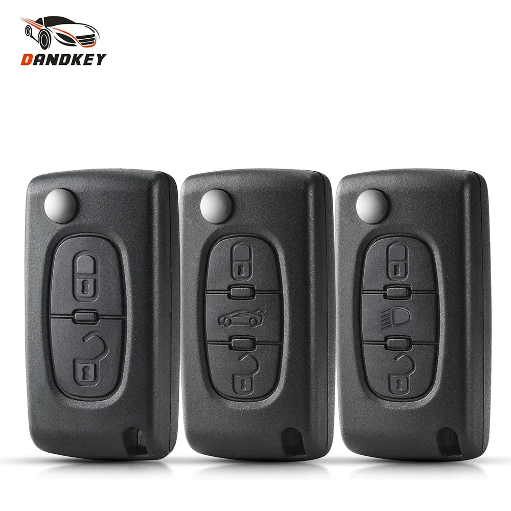 Dandkey 20pcs 3 Buttons Flip Remote Car Key Shell Case For Peugeot 207 208 307 308 408 Partner For Citroen C2 C3 C4 C5 C6