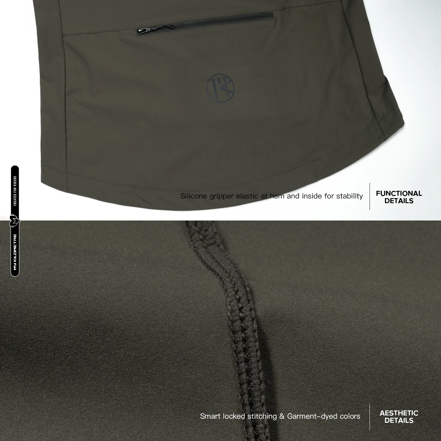 MY KILOMETRE Spring Men's Gravel Wasserdichte Fahrrad-Windjacken Reflektierende Windschutzscheibenjacke Packable Fahrrad-Windjacke – Detail 15