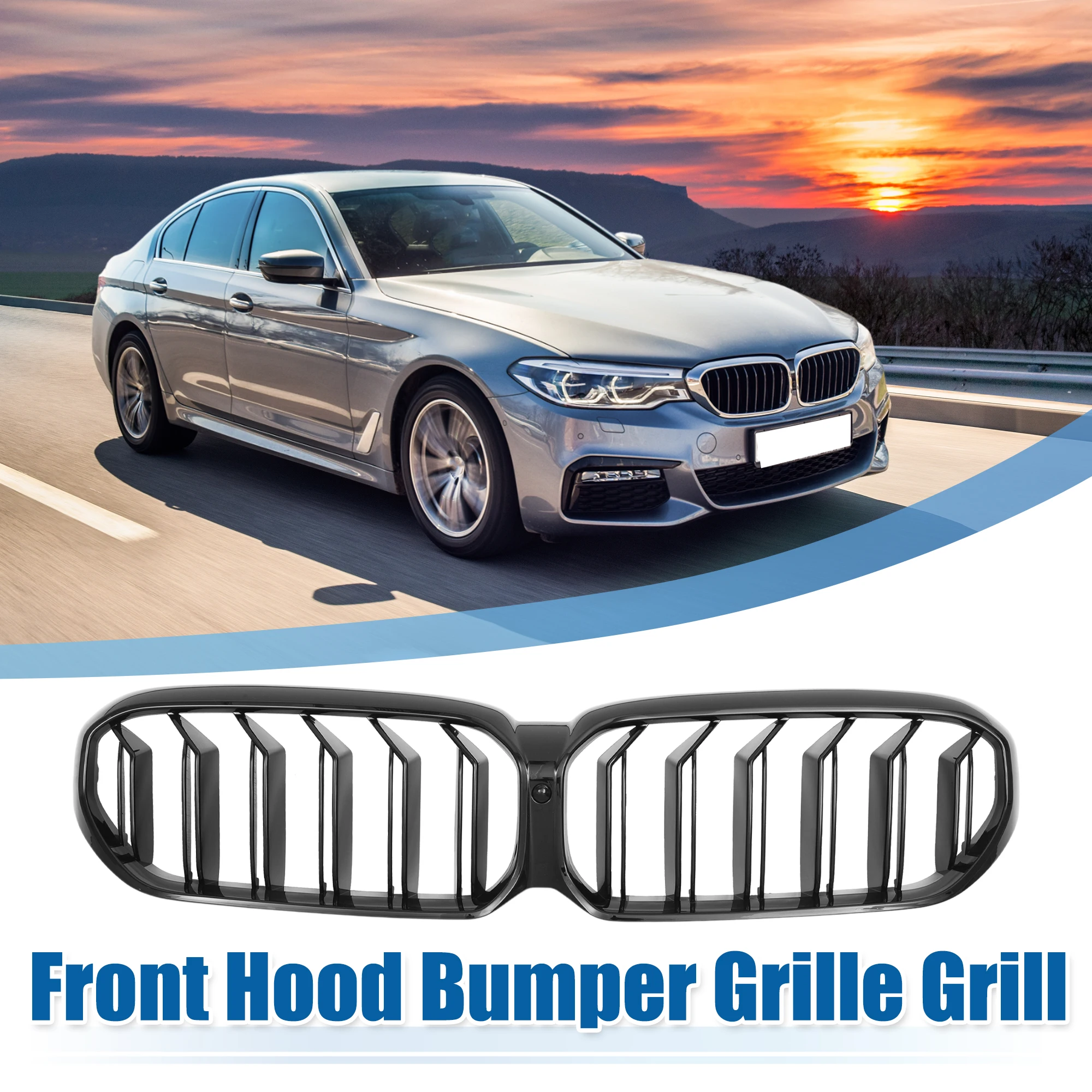 UXCELL 1 Pcs Front Hood Bumper Grille Grill for BMW 5 Series G30 2020 2021 2022 51129852169/51129852168