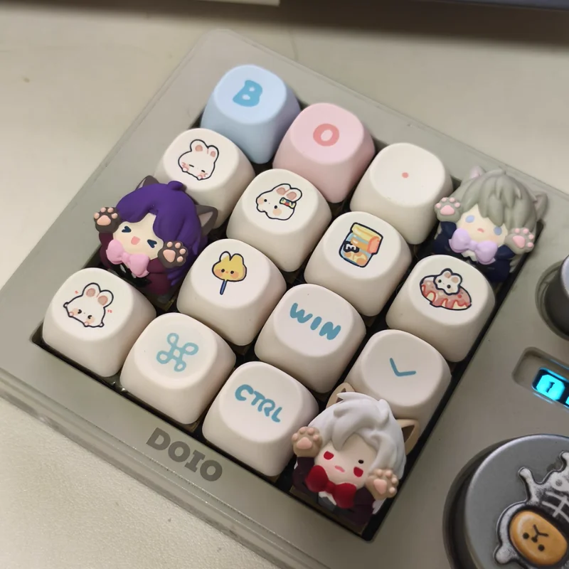 ​​Love and Deepspace Anime Keycaps Kforce Backlit Cat Profile Theme Set Mechanical Keyboard Custom Artisan Caps for Gaming PC​
