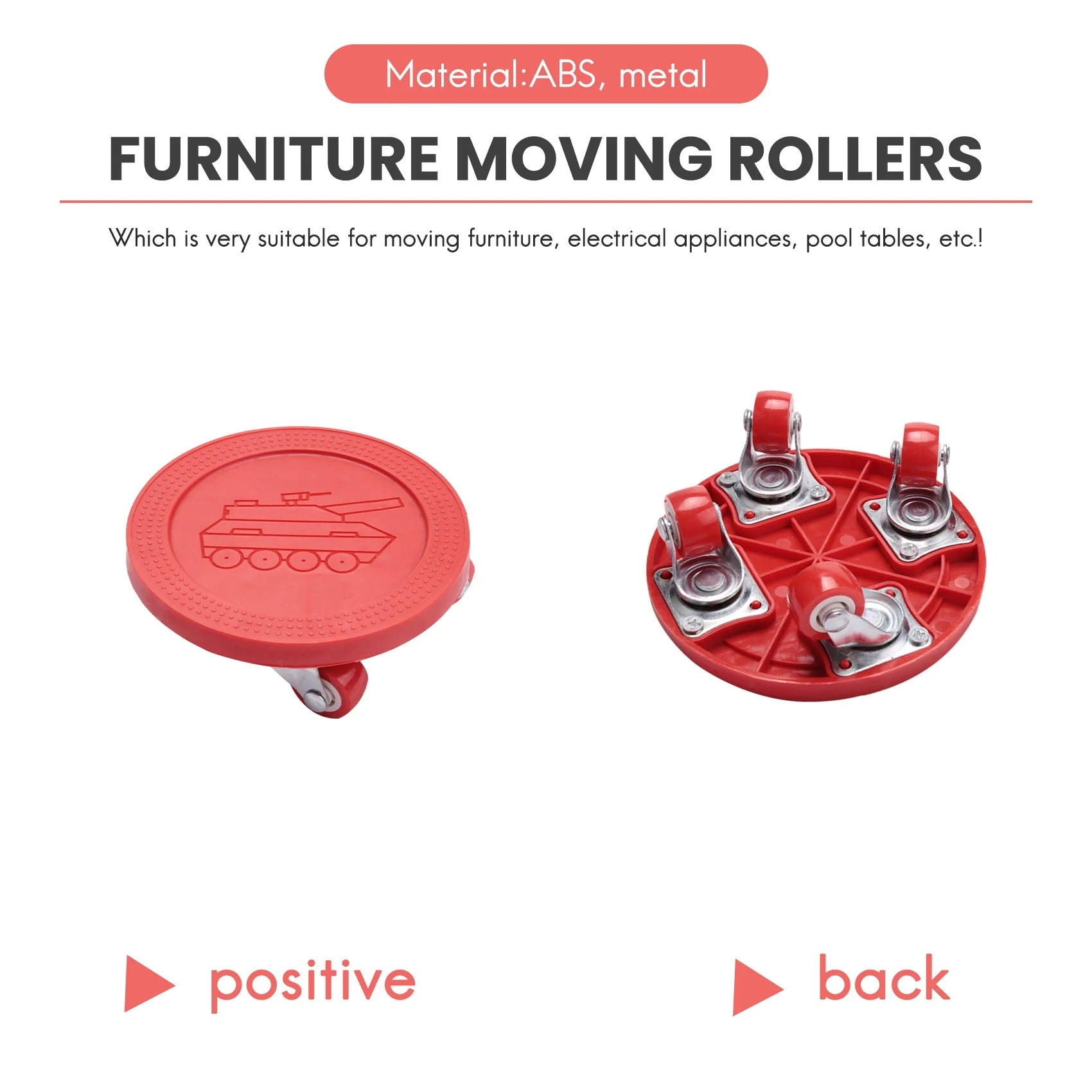 CHCH 5 Pcs Furniture Mover With Lift, 4-Wheel Furniture Dolly, Dolly Wheels Furniture, For Tables, Sofas, Refrigerators