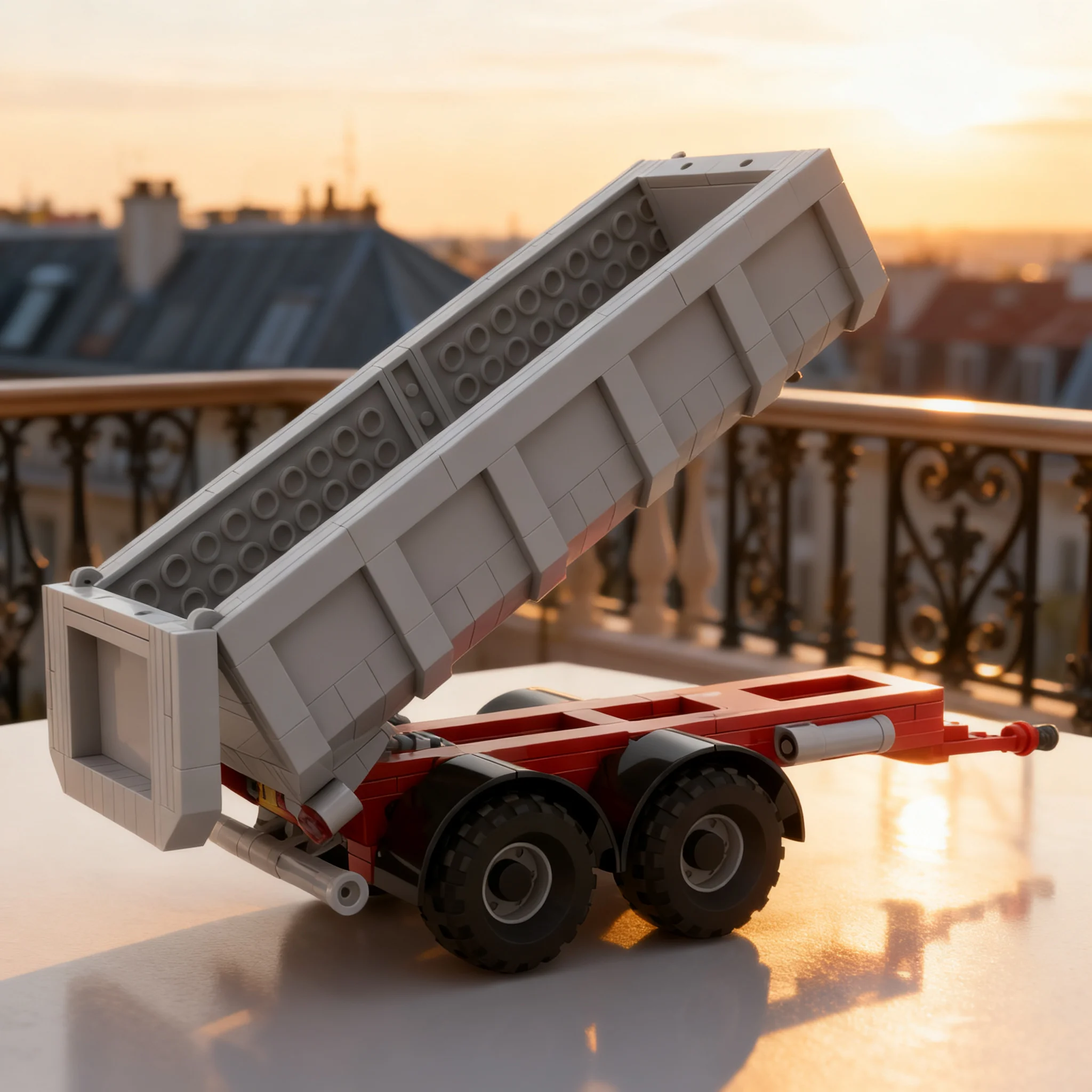 340pcs MOC City Dump Tipping Trailer City Tractor Model Building Blocks Toy Christmas Gifts Architecture Education DIY Craft