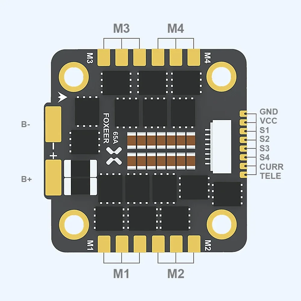 FOXEER Reaper F4 65A 4-in-1 ESC BLHeli32 3-8S Lipo DShot1200 MultiShot OneShot FPV Racing Drone DIY Parts