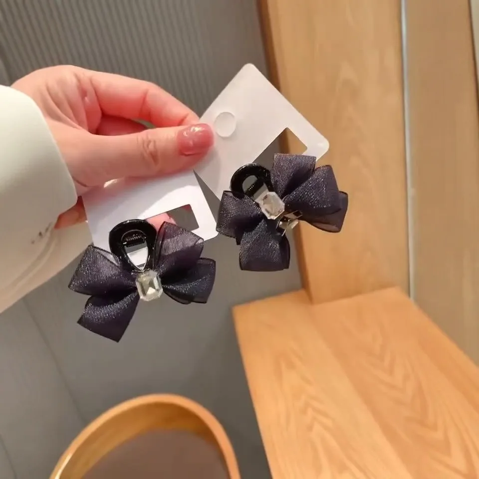 

Боковая заколка для волос, маленькая заколка для челки, элитное украшение для волос, маленькая заколка-краб, женская заколка для челки, парные заколки-бантики, украшения для волос