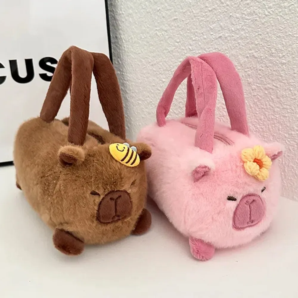 Gift PP Cotton Capybara Bucket Bag Soft Korean Style Panda Crossbody Bag Flower Creative Cartoon Animal Handbag Outdoor