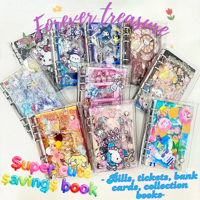 A6 acrylic rocking book heiiokitty kuruomi savings book bills tickets bank cards cute cartoon storage small card birthday gift