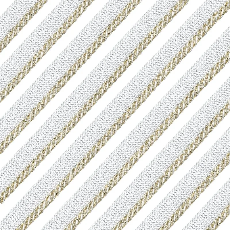 

10 Yards 11 mm White/Gold Cord-Edge Piping Trim Piping Trim with Cord Twisted Lip Cord Trim for Sewing Clothing Pillows Lamps