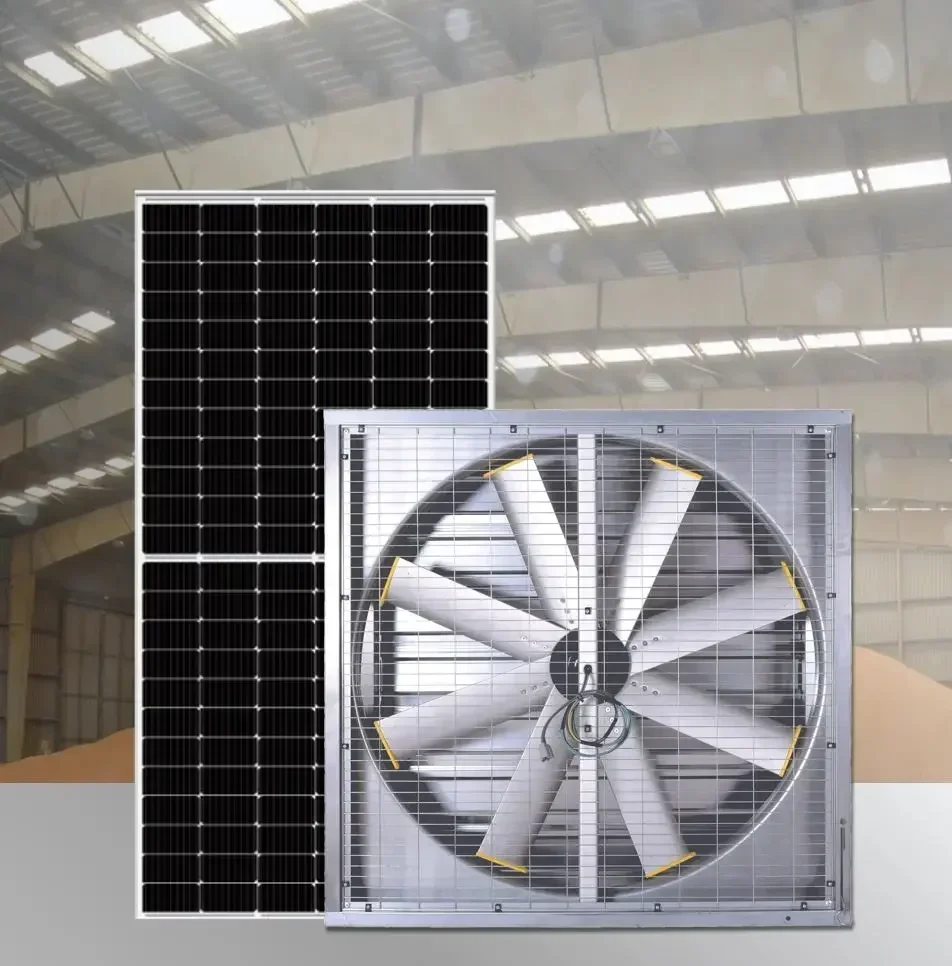 Hot salesDirect Drive Window Exhaust Fan with Shutter for Poultry Farm Cow House Solar Energy Factory Cooling System Ventilation