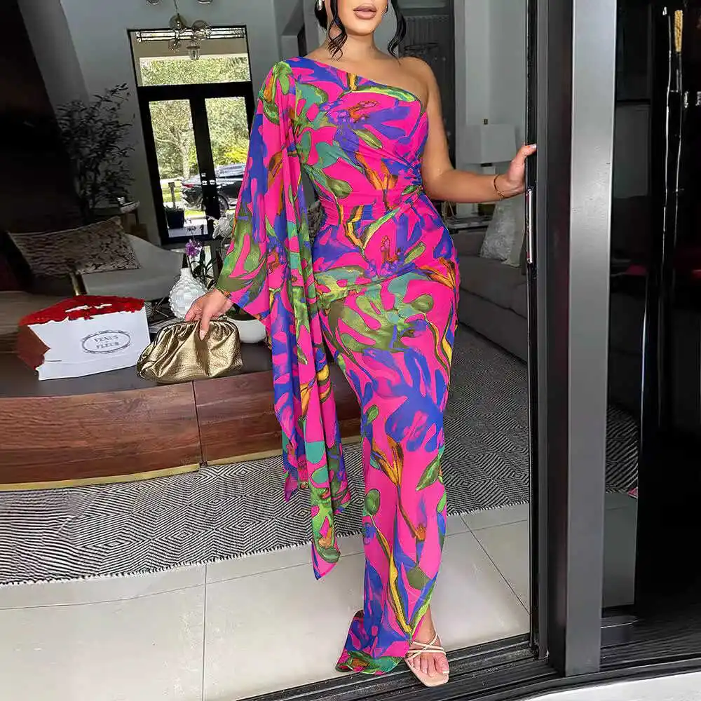 

Сексуальное облегающее платье-платье с принтом на плечах и длинной юбкой для женщин в летнем сезона 20-х и 30-х годов, платье трапециевидной формы