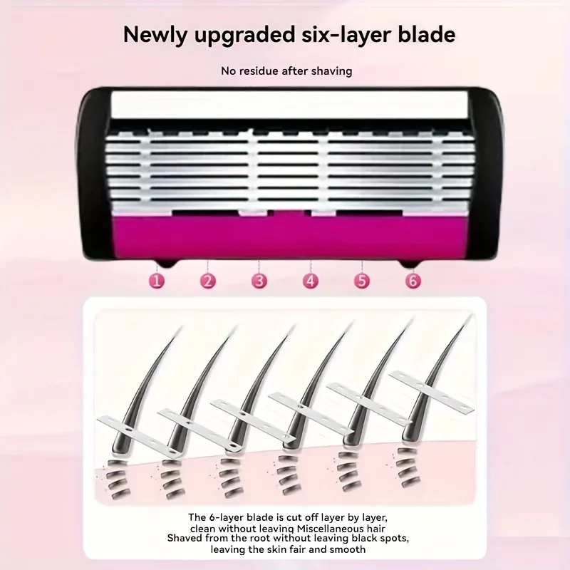 3/6/12 Pcs/ High Quality Man Safety Razor Blade 6 Layer German Stainless Steel Shaving Cartridges Compatible Mach  Shaver