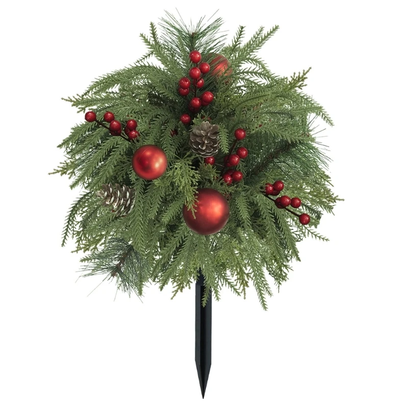 Weihnachts-Rasenstecker, Akzent, künstlicher Weihnachtsstecker für den Außenbereich, Dekoration mit Festlichkeiten für – Detail 1