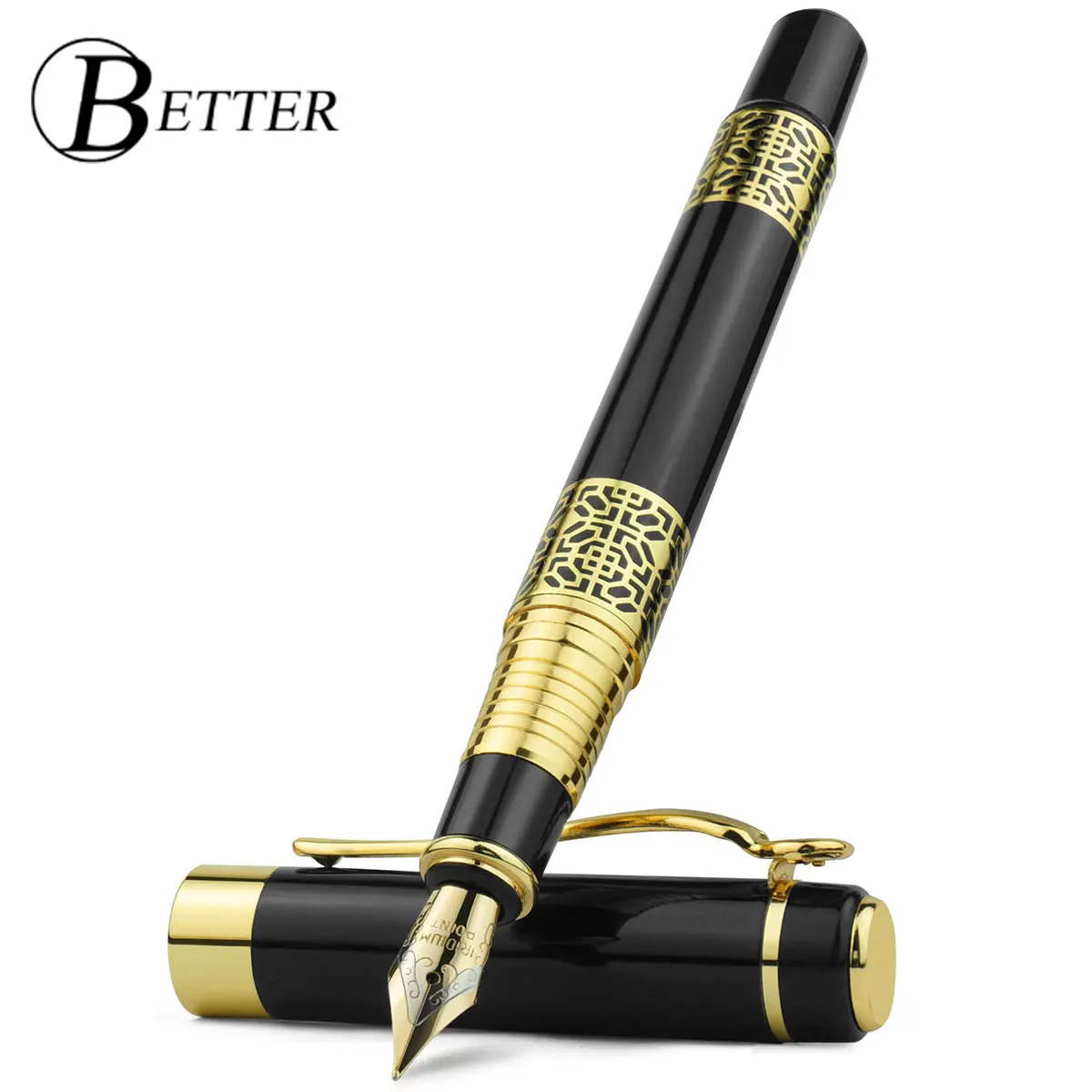 Retro Metal Fountain Pen F Nib With Ink High Quality For Business Writing Gift Office School Supplies for Students Stationery