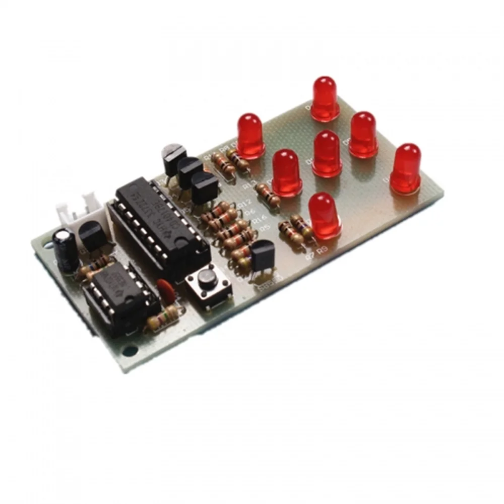 Elektroniczne kostki NE555 moduł LED CD4017 zestaw do samodzielnego montażu 5mm czerwona dioda LED 4.5-5V ICSK057A moduł elektroniczny zabawa Diy elektroniczny