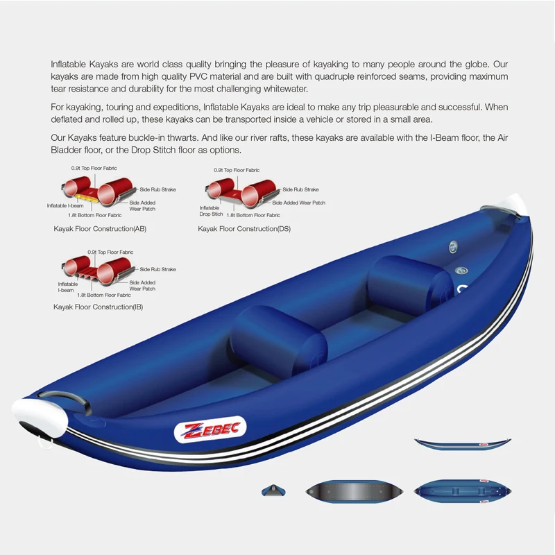 Kayaks inflables con parte inferior de punto de gota OEM de alta calidad a la venta