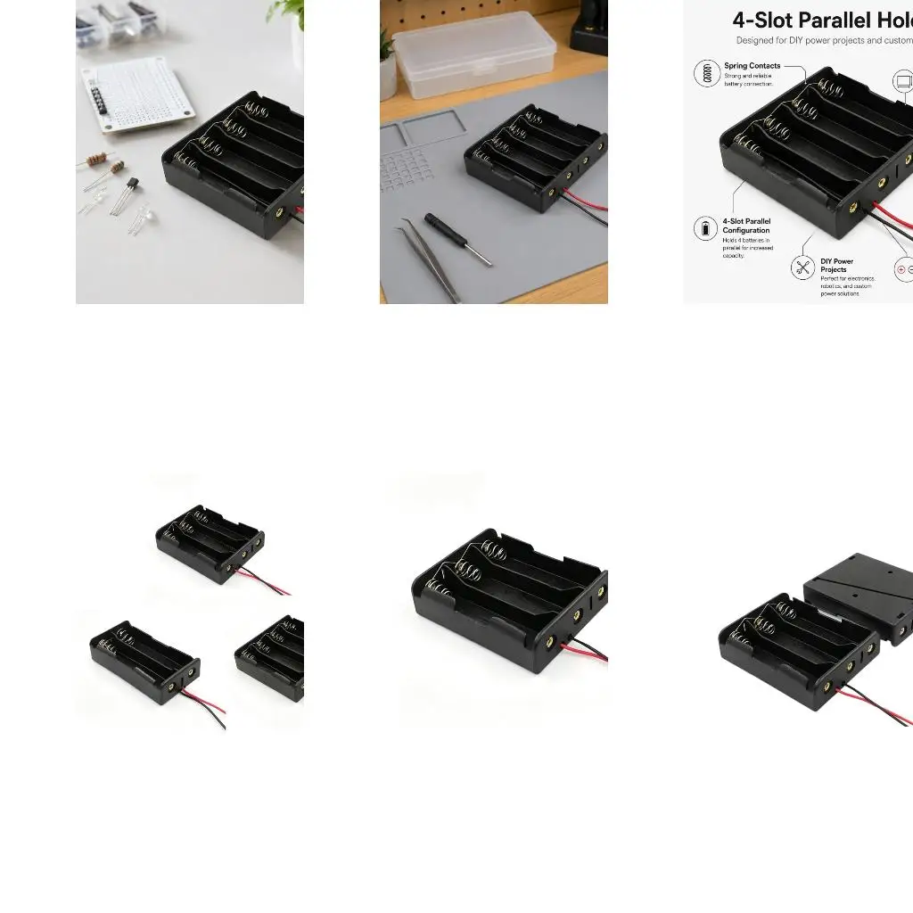  18650 Battery Case with Spring Contacts and Cable Output for Cell Pack Assembly, Repair Wiring, and Project Use