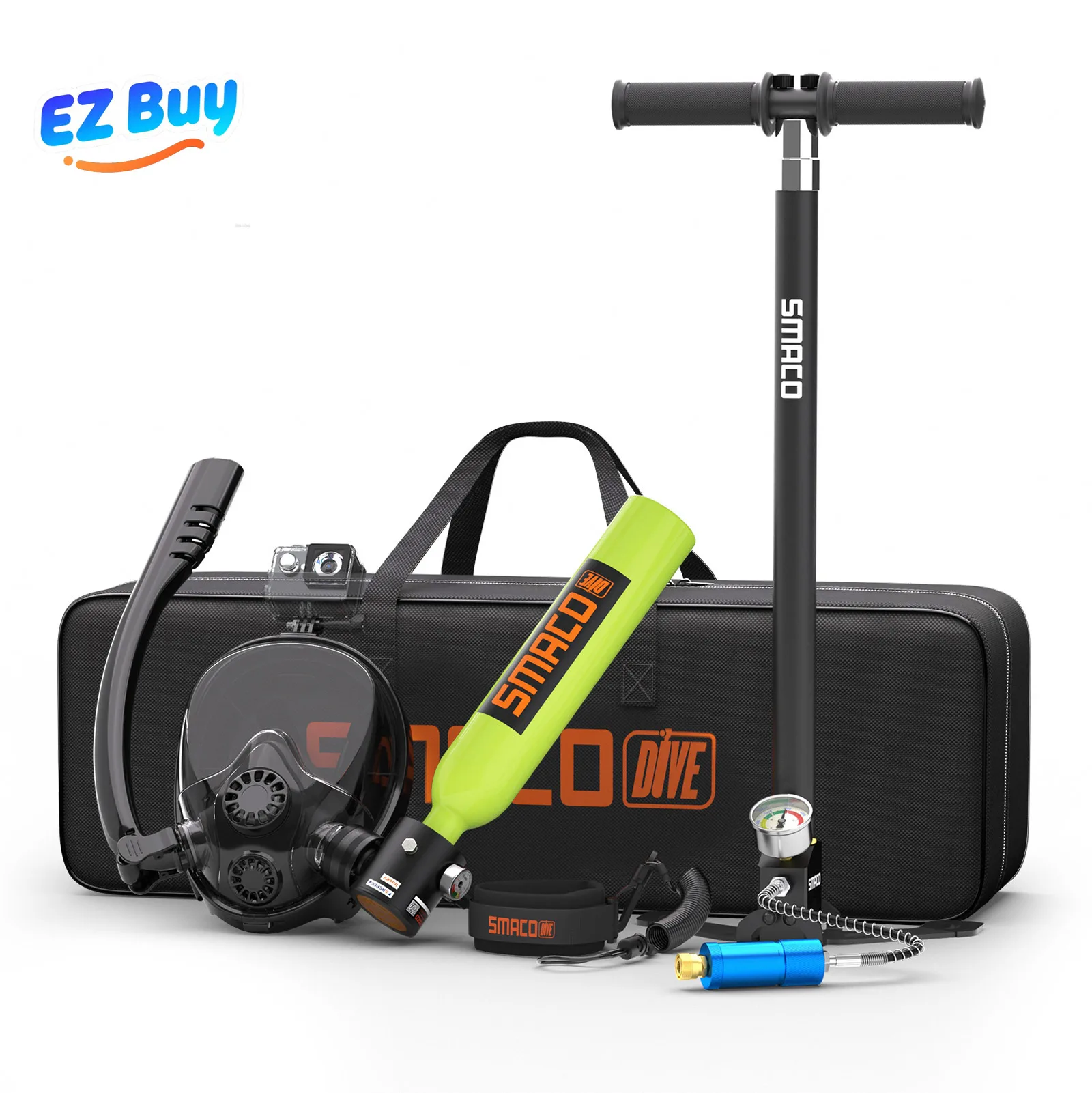 قناع الغوص لكامل الوجه، خزان الغوص 0.5 لتر - أسطوانة صغيرة للبالغين