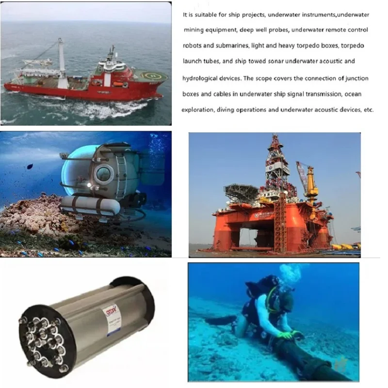 ROV IP69 MCBH3F MCIL8M MCBH2F MCIL2M Underwater Connector 7000 Meters Depth Marine Waterproof 2 3 4 6 8 Pin 10A Female Cable