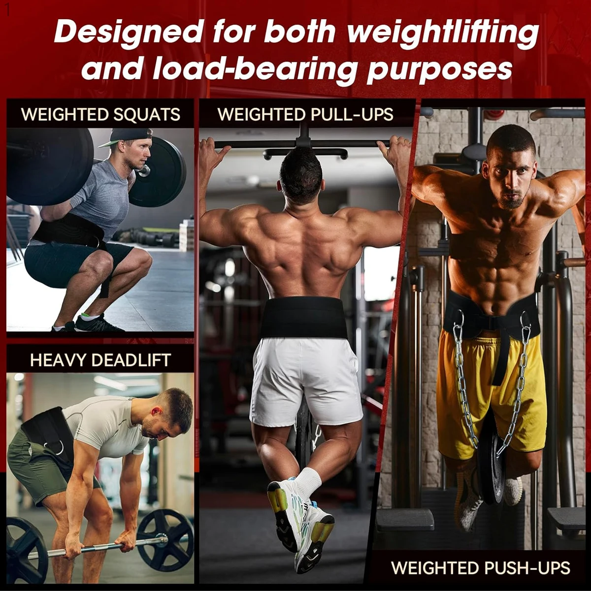 Dip Belt Gewichthebergürtel mit Kette 440lbs Verstellbarer Taillengürtel für Klimmzug- und Krafttraining – Detail 5