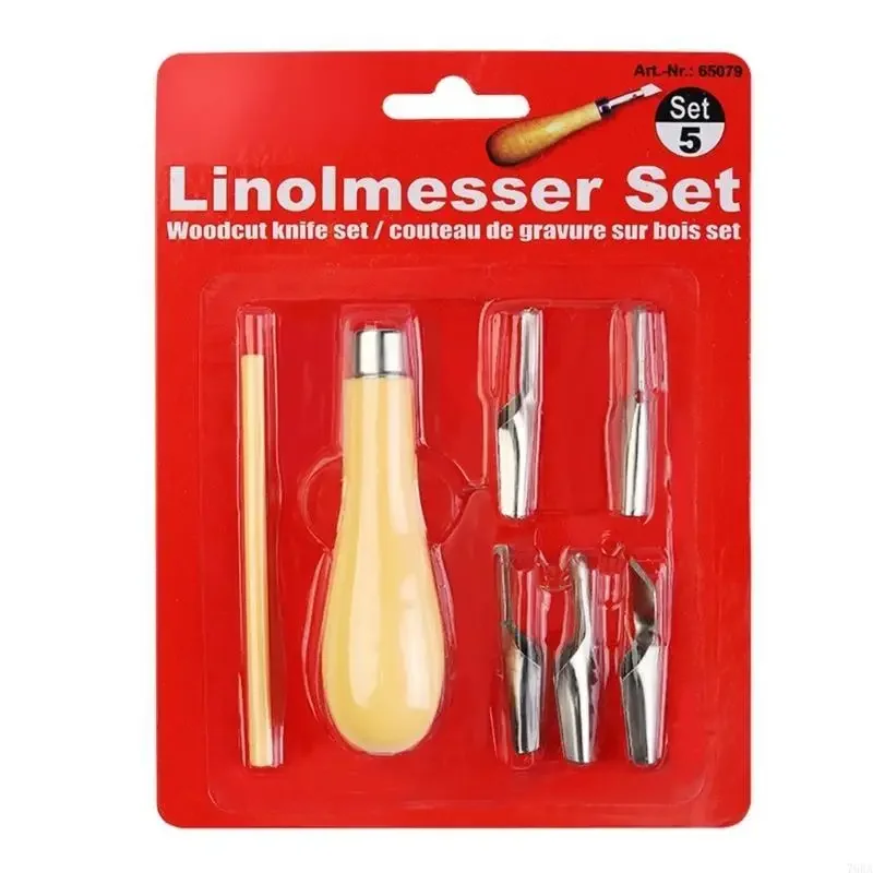 2 Set Lino Cutting Tool with Interchangeable Head Lino Cutting Tool Kits Linoleum Cutter Tool for Printmaking Engraving