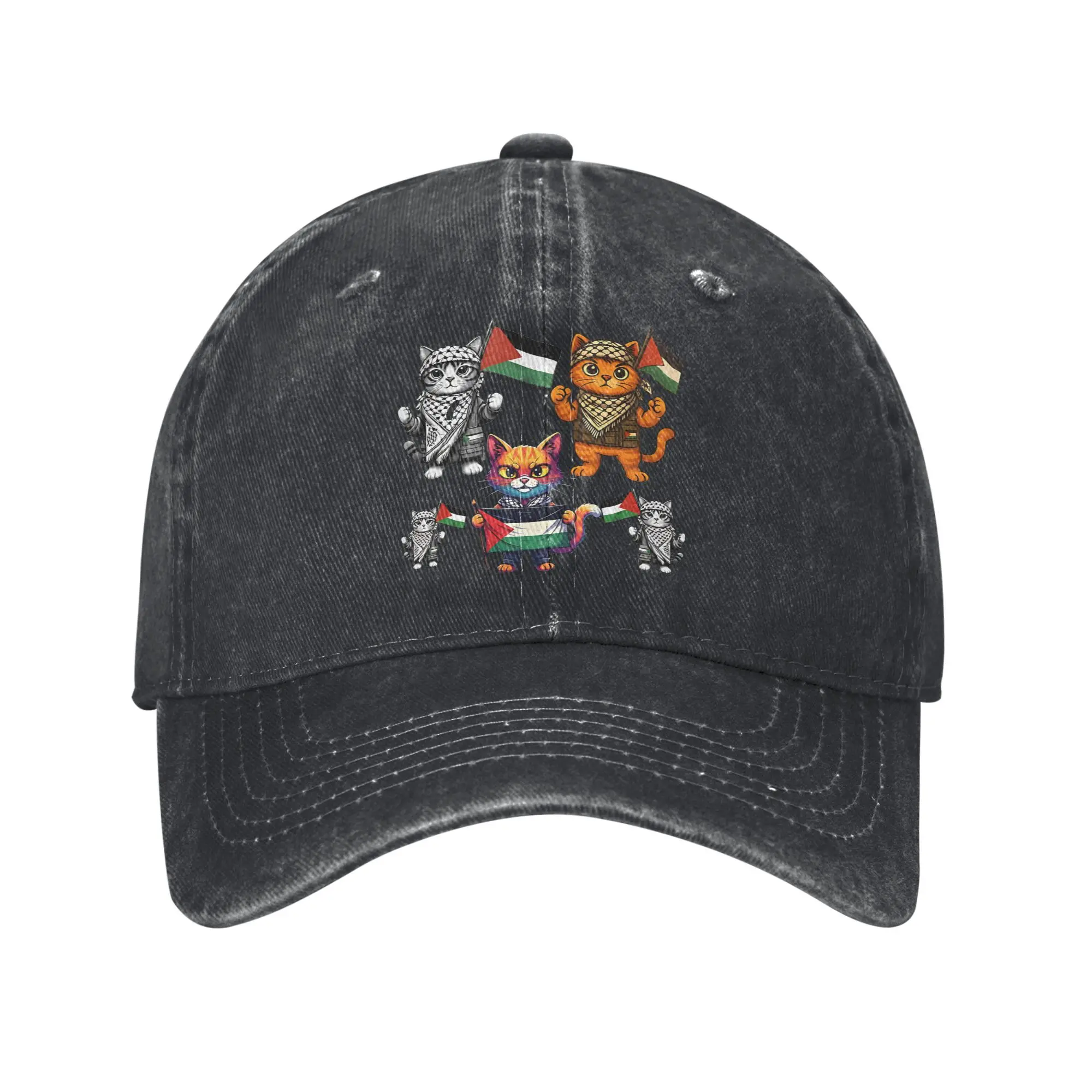 

Baseball Cap Palestine Cat Summer Fitted Retro Hip Hop Hats Female Male Print Running Hippie High Quality Baseball Caps