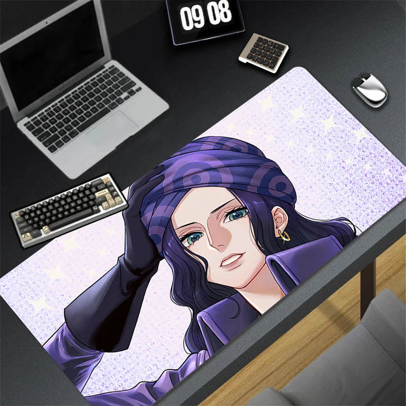 Purple Gaming Mouse Pad Laptop Sexy Anime Girl Extended Desk Mat XXL Kawaii O-one P-piece Mousepad XL PC Nico Robin Keyboard Rug