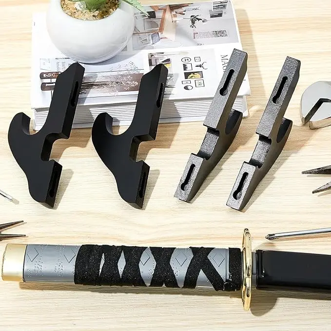 Wall Sword Shelf Support Wooden Japanese Katana Samurai Sabre Decor Shotgun Sniper Rifle Storage Rack Display Holder Organizer