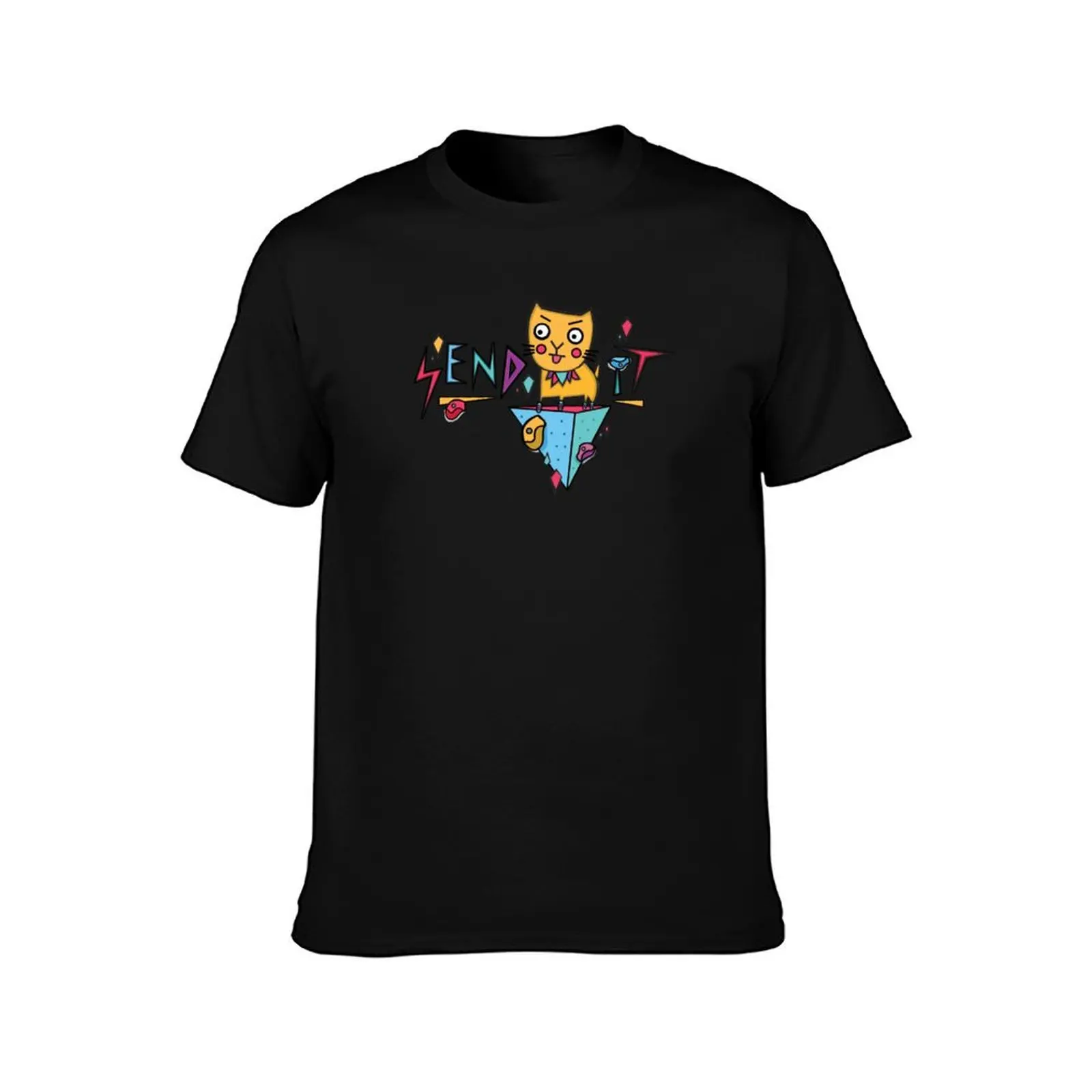 Send It Bouldering Climbing Cat for Climbers T-Shirt Breathable Gym Short Sleeve T-Shirt