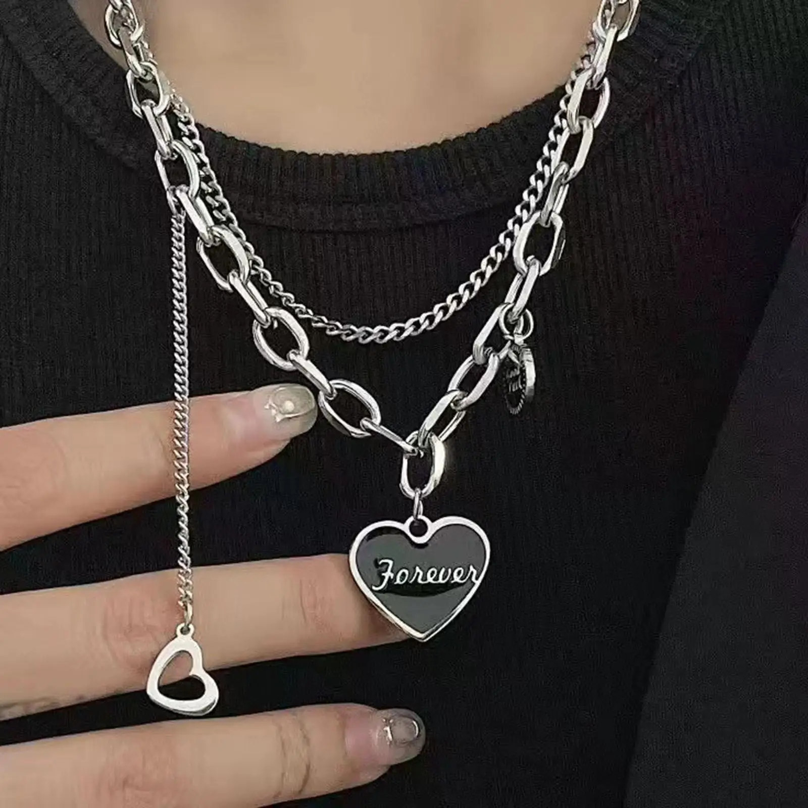 Chain Necklace Simple Layered Necklace for Men Women Wife Husband Friends