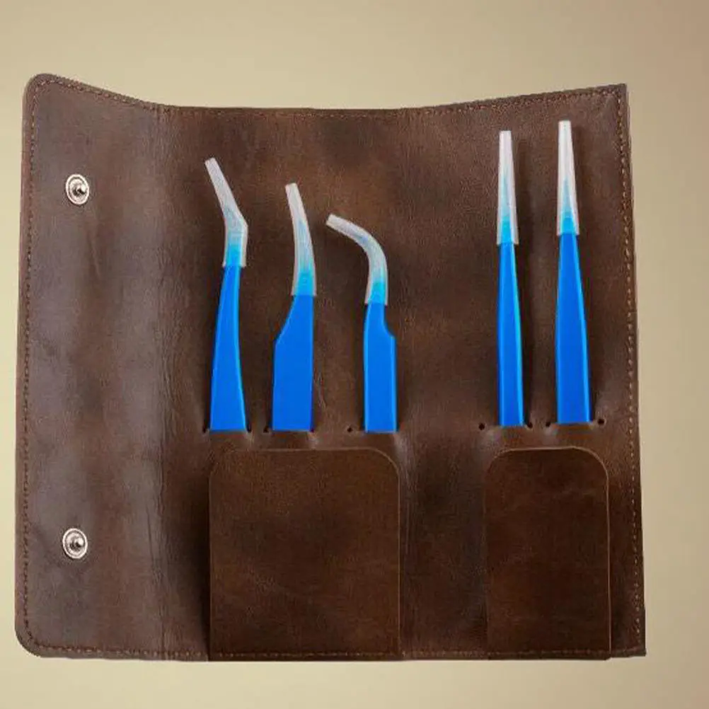 1 pz pinzette per ciglia borsa di immagazzinaggio durevole resistente all'usura custodia in PU di grande capacità portatile strumento di trucco organizzatore pinzette supporto