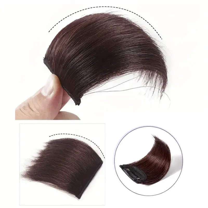 10-20cm 100% Human Hair Hair Pad Clip in Extension Women Short Straight Invisible Seamless Hairpins Adding Extra Volume Piece