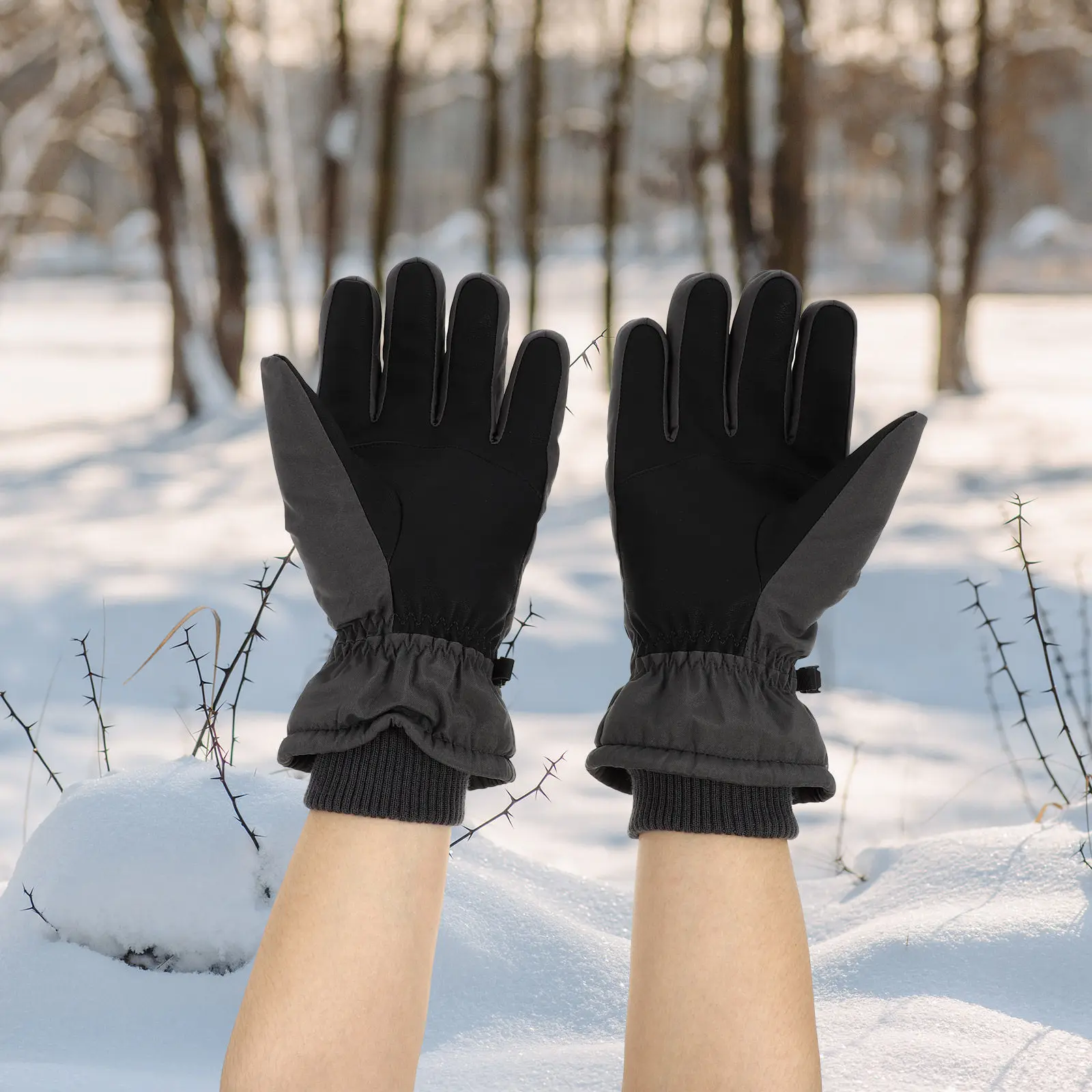 

1Pair Windproof Waterproof Gloves Winter Warm Full Finger Gloves for Men Women Outdoor Activities Skiing Camping Cycling Touch
