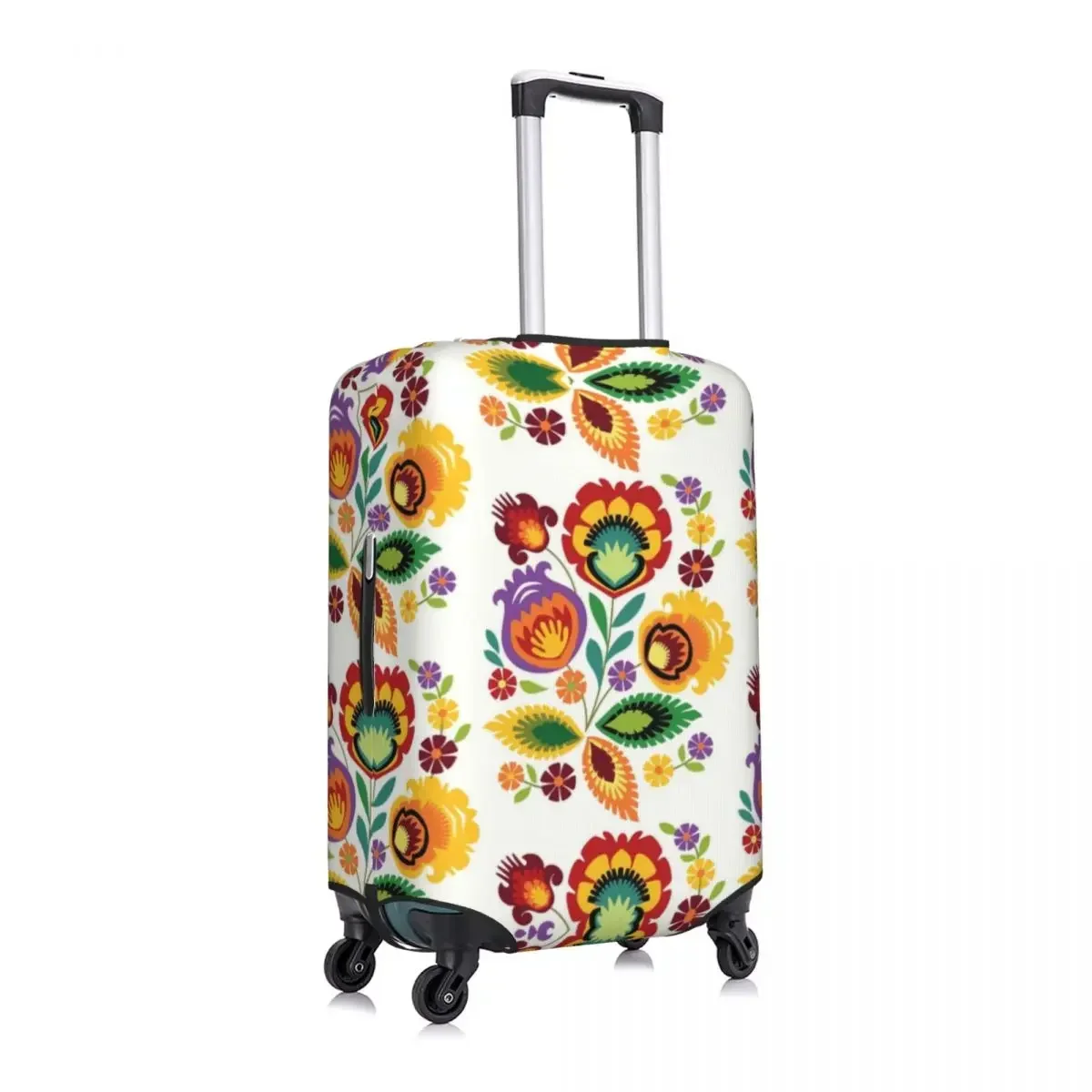 Custom Polish Folk Flowers Luggage Cover Protector Fashion Poland Floral Art Travel Suitcase Covers for 18-32 Inch