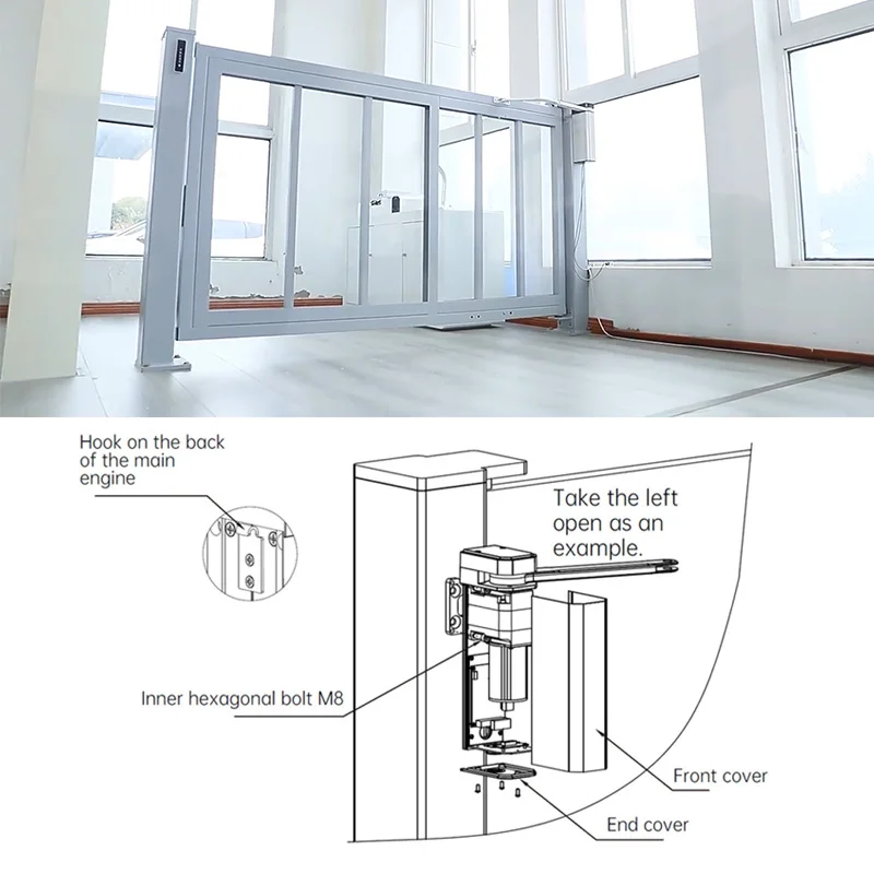 Intelligent Auto Gate 400kg Residential Multifunctional Closer Automatic Operated Double Swing Door Opener Operators For Hotel