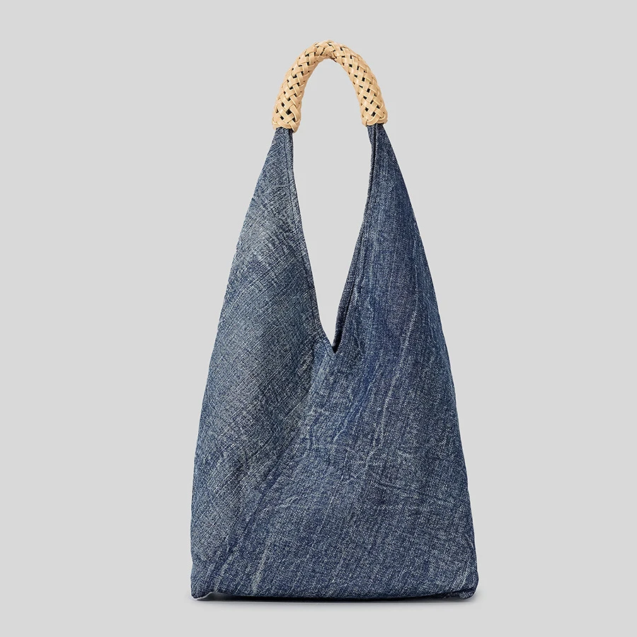 Borsa composita a secchiello In Denim borse per donna Designer di lusso 2023 novità In semplici borse ascellari a tracolla con manico In tessuto