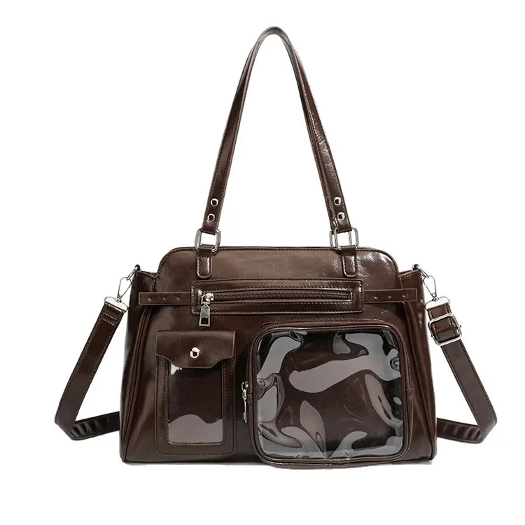 Japanese Itabag With Transparent Display Multi-pocket Shoulder Bag Fashion Tote Bag Jk Uniform Handbag Y2k Style Storage bag