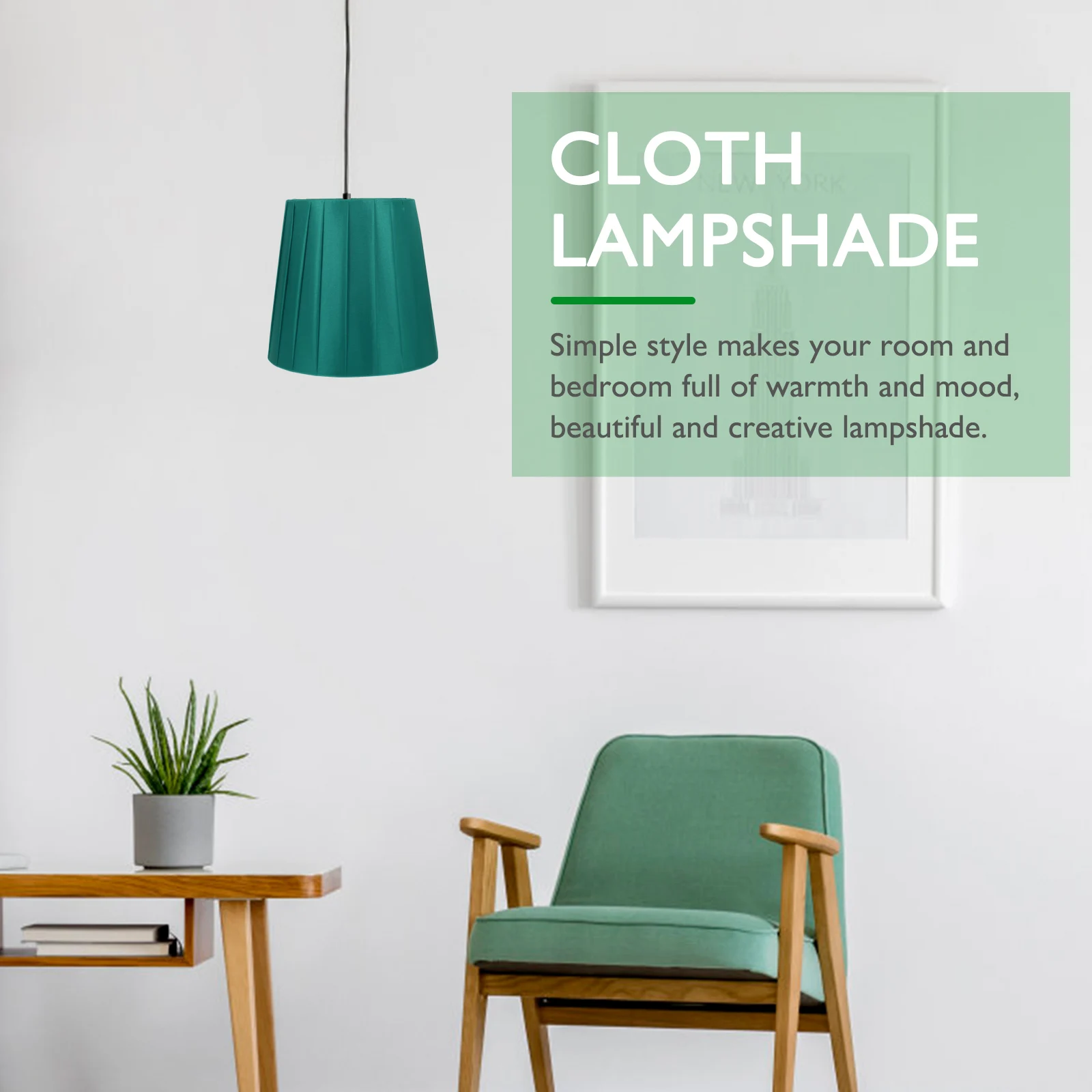 

Clamp Lampshade Cloth Clip Bulb Lamp Pleated Shade Replacement Table Floor Wall Bedroom Decor Green